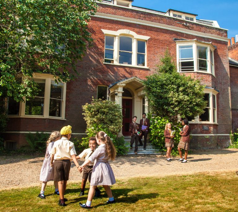 children playing outside