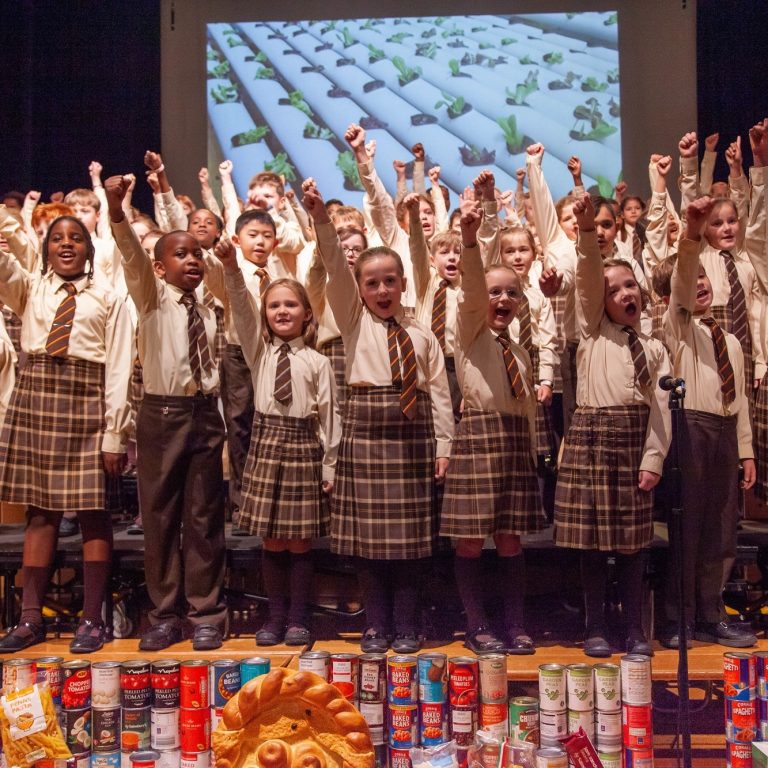 children on stage