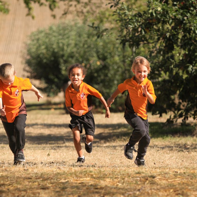 Young pupils running
