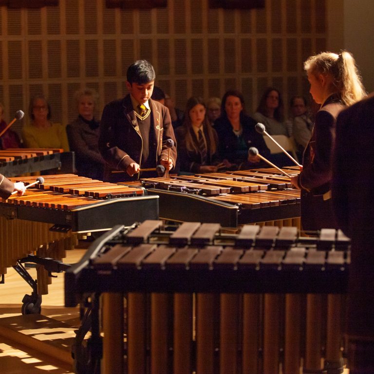 children in a music classroom