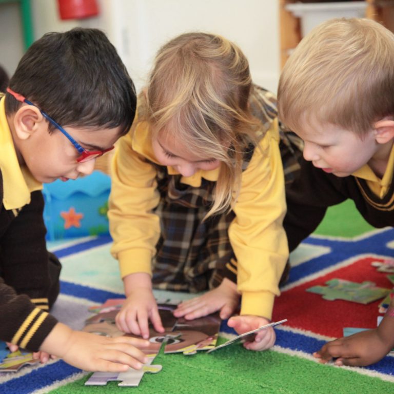 pupils completing a puzzle