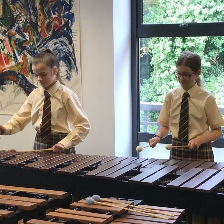 children in a music classroom