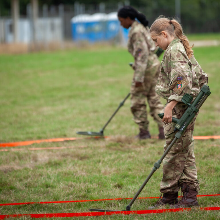 children using metal detectors